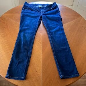 Old Navy Woven waistband skinny stretch dark wash blue maternity jeans, size 10